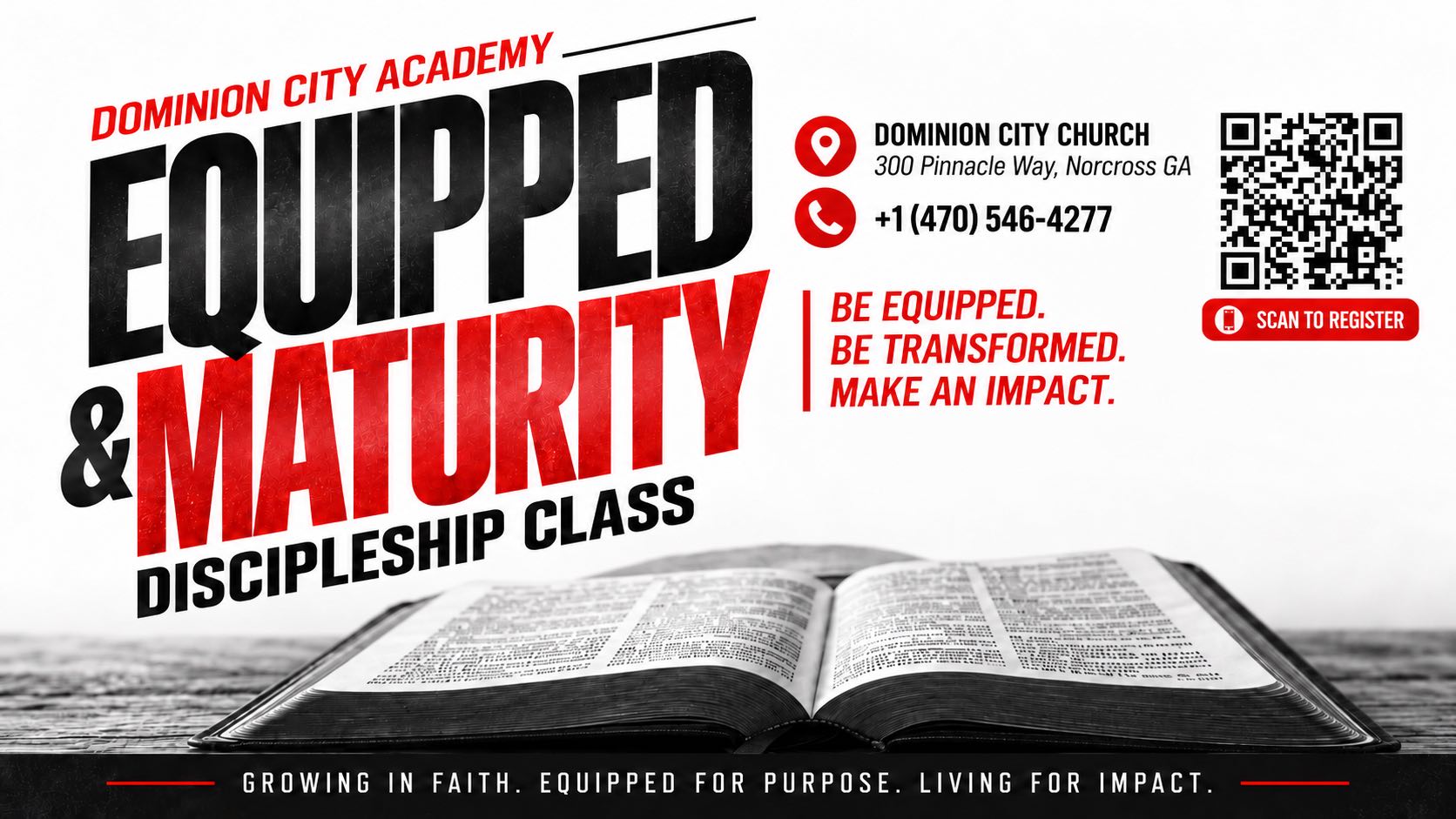 Equipped & Maturity Discipleship Class - October 2026